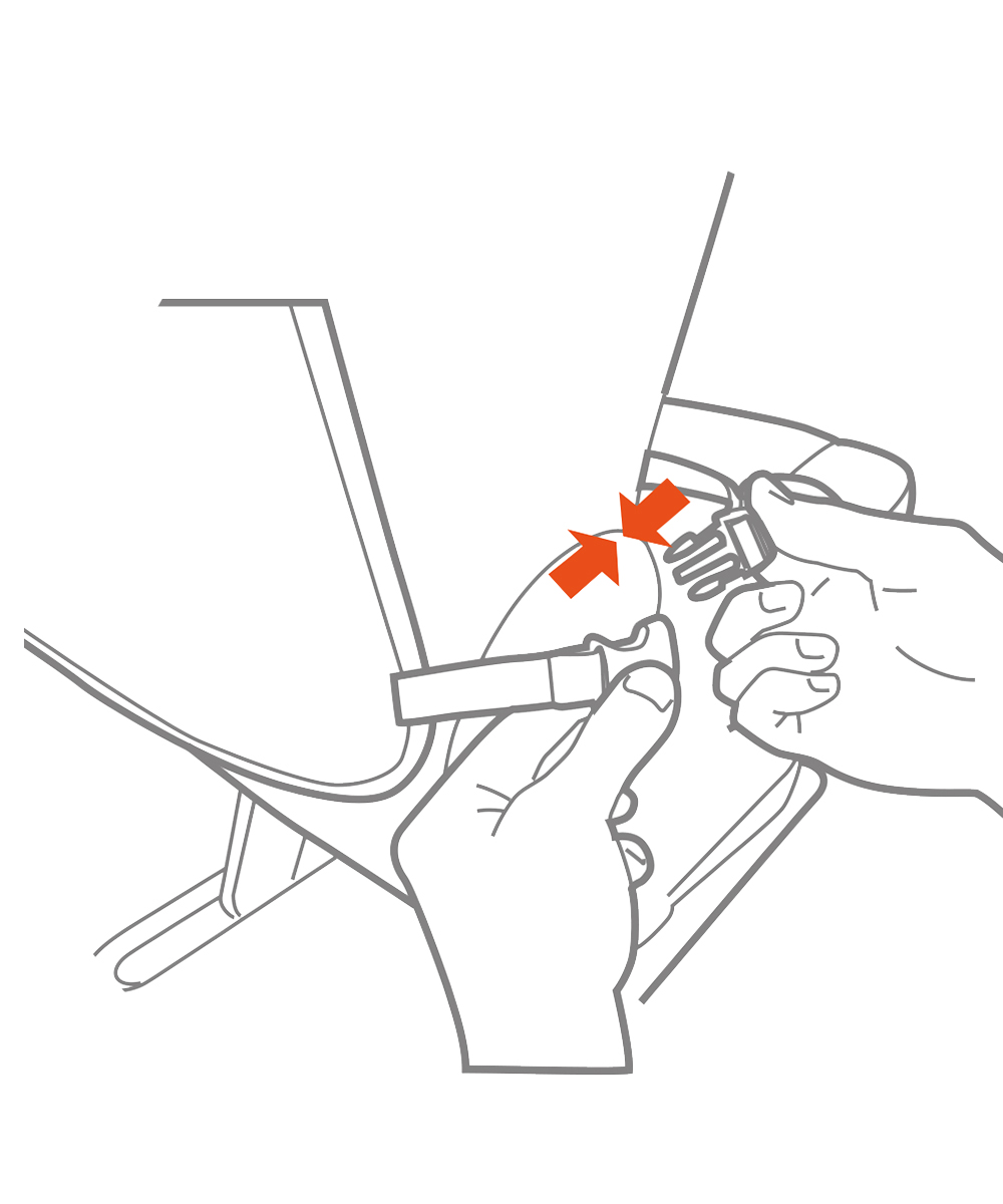 Защита спинки автосиденья Carrello Нижний ремень закрепите внизу переднего сиденья.